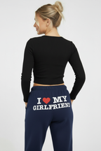 Marinblå mysbyxor - I Love My Girlfriend