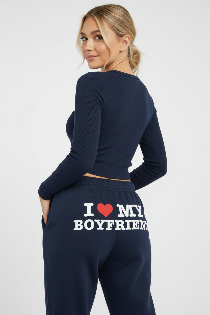 Marinblå mysbyxor